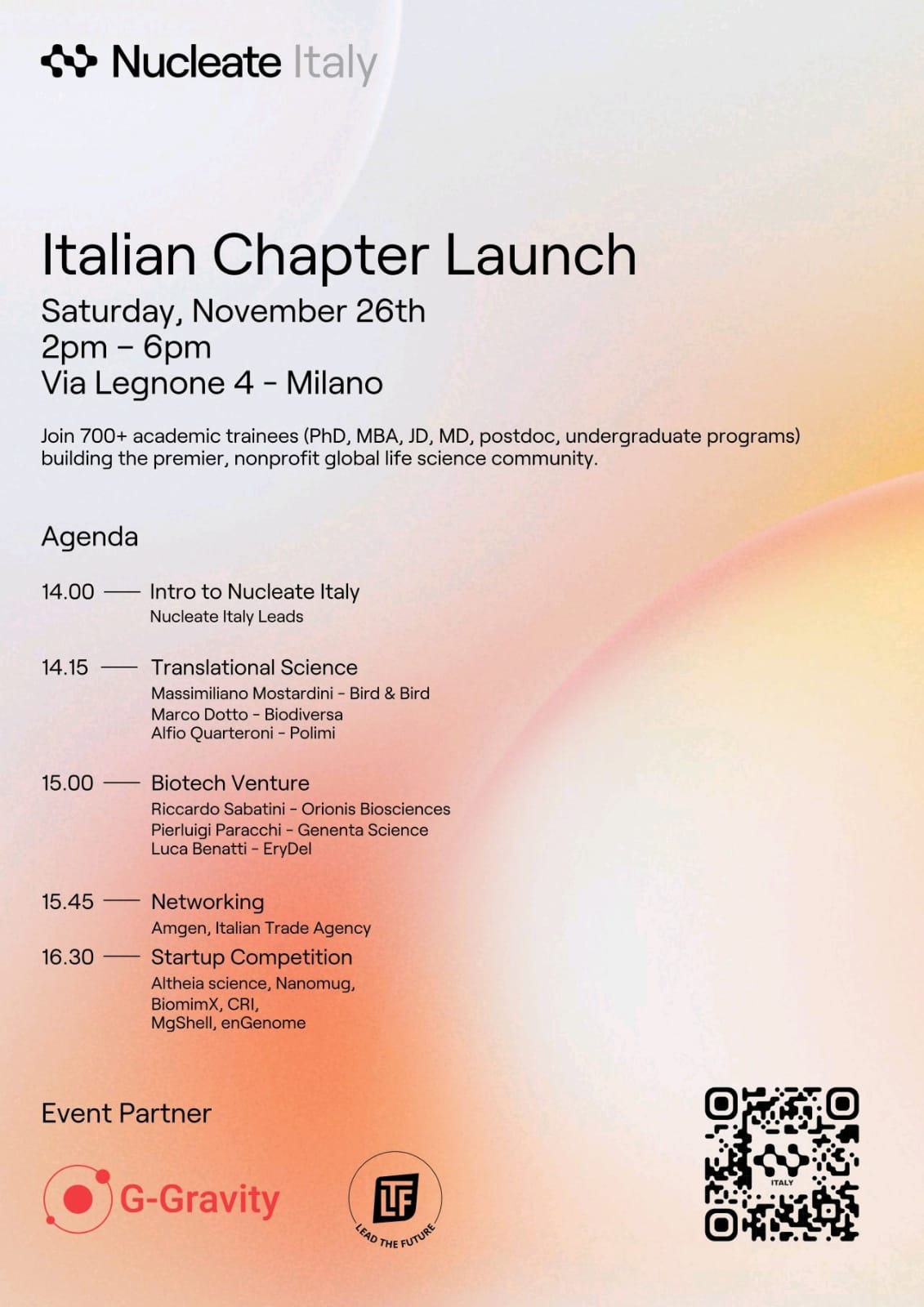ITALIAN CHAPTER LAUNCH - NUCLEATE ITALY