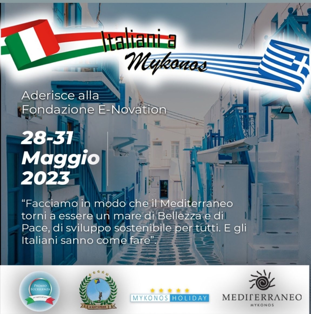 Eccellenza e sostenibilità: mykonos apre la stagione 2023 con gli italians e la fondazione E-Novation