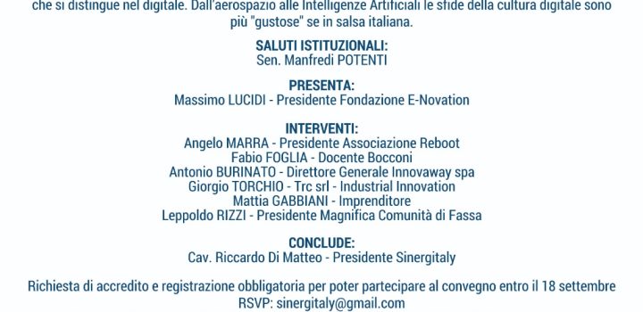Innovare: le prospettive 5.0 dell’Italia nel Mondo