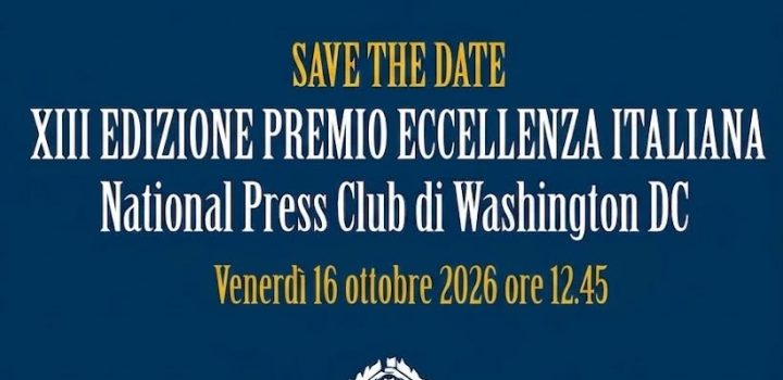 Conto alla rovescia per il Premio Eccellenza Italiana a Washington DC